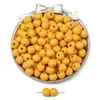 50 cuentas redondas de madera de color sólido con agujeros rectos, hechas a mano, para pulseras de cuentas, accesorios para collares