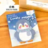 Notas Adhesivas de Animales Lindos de Dibujos Animados Ins para Estudiantes, Con Forma de Pingüinos, Se Pueden Usar para Dejar Mensajes y Notas, Notas Adhesivas Reutilizables