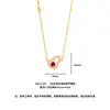 Collar con colgante de calabaza hueca chapado en oro vietnamita para mujer, incrustado con rubí, cadena para la clavícula, joyería de lujo ligero de alta gama