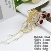 Grande Presilha de Cabelo Vintage com Franjas e Strass, Garra de Cabelo Borboleta para Penteado Alto, Presilha de Cabelo Super Fada Flor Rosa para a Parte de Trás da Cabeça