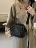 Bolsa de luxo de nicho para mulheres, nova coleção 2026, apresentando couro macio plissado texturizado, um design em formato de almofada, alça de ombro larga versátil e estilo crossbody