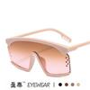 Nuevas gafas de sol de una sola pieza con montura grande estilo retro europeo y americano, con degradado transfronterizo, piezas oceánicas de moda, gafas de sol personalizadas para mujer, venta al por mayor