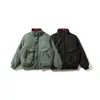 ORIGTEEN Chaqueta de Algodón con Cuello Alto Estilo Retro Americano Ropa de Abrigo de Invierno para Hombre Bolsillos Grandes Estilo Militar Ropa de Algodón Engrosada MY9019