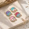 Pendente de flor redonda com óleo gota DIY colar pulseira berloque acessórios de joia vendas diretas de fábrica pode misturar lote transfronteiriço