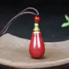 Venta al por mayor del fabricante Colgante de Calabaza de Cinabrio Baifu Incrustado para Hombres y Mujeres Arena Dorada Púrpura de Alto Contenido Botella Vacía Collar Fulu
