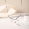 Collar de Plata de Ley S925, Colgante Clavícula Gota de Agua Starlight de Nicho de Lujo Ligero, Diseño de Alta Gama, Accesorio Elegante y Versátil