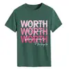 Comercio exterior Amazon 2025 nueva camiseta redonda europea y americana WORTH Ver tu letra estampado manga corta algodón