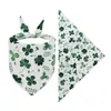 Toalla Triángulo para Mascotas Estampado Verde Europeo y Americano Trébol de Cuatro Hojas Aguacate Gato Babero Fresco Perro Toalla Resbaladiza