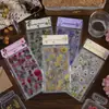 Pegatinas sencillas de plantas y flores para decoración de diario, material PET, impermeables, materiales para diario DIY, papelería para arte collage