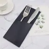 Bolsa de Almacenamiento para Cubiertos de Hotel en Stock, Bolsa de Almacenamiento para Cubiertos Estilo Occidental, Estuche Protector de Cuero para Cubiertos de Exterior