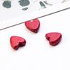 Suministro Directo Transfronterizo de Bloques de Madera de Corazón de Madera de Loto Madera Maciza Pulido Artesanía Virutas de Madera Agujero Recto Colorido Corazón de Durazno Accesorios para el Cabello Accesorios para Pasadores