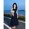 Vestido de Niña Verano 2026 Nuevo Estilo Súper Lindo Infantil Estilo Francés Hepburn sin Mangas para Niñas Mayores Vestido de Princesa