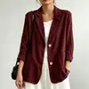 Americana y Europea Transfronteriza Amazon Comercio Exterior Nueva Chaqueta de Traje de Pana Casual Versátil de Otoño e Invierno Temperamento Retro