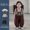 Conjunto de chaqueta de plumón para niños, nuevo estilo de invierno, mono acolchado y cálido para bebés niños, camiseta interior hipoalergénica, ropa infantil coreana