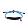 Pulseira de Corda de Mão Multicor Transfronteiriça Europeia e Americana Material em Branco Pronto para Uso Acessórios de Diamante Roxo Rosa Gravação Presente Pulseira de Aço Inoxidável