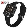 Reloj de Cuarzo Oufani Simple Luminoso de Moda Esfera Cuadrada Resistente al Agua Reloj de Cuarzo Douyin Dropshipping