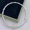 Pulseiras de Casal Sandblasted de Bambu Estilo Chinês Novo, Doce Amor de Infância, Bambu da Sorte Ajustável Puxe-Empurre