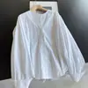 Camisa Clásica de Algodón Blanca Pura 2026 para el Trabajo, Top Corto Elegante y Juvenil, Camisa de Manga Larga para Venta al por Mayor H10CT11057