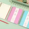 Cuaderno de trabajo para estudiantes encuadernado con espiral, con páginas rayadas, disponible en varios colores, diseño de doble anillo desmontable, planificador estilo Ins