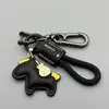 Hazte Rico Inmediatamente Colgante de Llavero para Coche Hecho a Mano de Cuero de Vaca Cuerda de Llavero Elegante Simple Exquisito para Pareja Hombre y Mujer