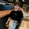 Camiseta Manga Curta de Algodão Puro para Meninas Camiseta de Verão Manga Meia Manga para Meninas Pequenas e Médias 2026 Nova Camiseta Cartoon de Verão