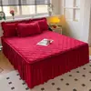 Funda de falda de cama de terciopelo de leche de invierno, modelo nuevo 2023, cubierta de colchón de felpa con falda, cubierta de cama que oculta imperfecciones, estilo de falda de cama para mujer