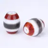 Ágata Natural Tres Ojos Dzi Cuentas Sueltas Genuinas Estilo Tíbet Rojo y Blanco Cuentas Barril DIY Colgante Pulsera Accesorios Cuentas
