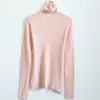 [No se aceptan devoluciones ni cambios en artículos con descuento] Capa base de punto sin costuras de alta calidad, cuello alto para mujer, top suéter fino de lana