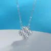 Collar de trébol de cuatro hojas de moissanita de plata de ley s925 transfronterizo para mujer, diseño minoritario japonés y coreano, cadena de clavícula de oro de 18k de industria pesada