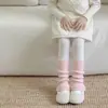 Calcetines de algodón Shoeshang para niñas para otoño e invierno, engrosados y cálidos, hechos de lana de oveja, calcetines apilables estilo coreano para niñas para combinar con leggings