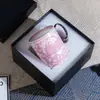 Plato de Cerámica Rosa Estilo Europeo de Alta Gama de Lujo Barroco para Postre, Plato de Doble Capa para Pasteles y Postres, Plato de Porcelana Ósea, Juego en Caja de Regalo