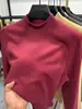 Sudadera Térmica de Manga Larga Derong para Hombre Otoño e Invierno Pulóver Cálido Top Color Sólido Doble Cara Cepillado Cuello Semi Alto Camiseta Gruesa