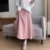 Elegante Falda Tejida Midi para Mujer Otoño e Invierno Nueva Dulce Reductora de Edad Adelgazante Cintura Alta Falda Línea A Falda Paraguas Plisada