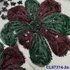 Encaje Francés Retro Totalmente Plisado Bordado con Rosas Tela de Encaje con Lentejuelas para Novia