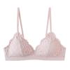 Estilo Francês Sexy Renda Taça Triângulo Seios Pequenos Push-up Sem Aro Sutiã Roupa Íntima Sutiã Feminino Fino Verão