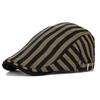 Novo Boné Listrado da Moda Transfronteiriço Vintage Casual Masculino e Feminino Casual Boné Avançado Boina Chapéu de Sol Primavera e Outono