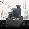 Adorno de Fuente de la Fortuna Pequeña de Escritorio, Decoración de Agua Corriente para Sala de Estar y Oficina, Regalo Chino Feng Shui
