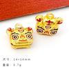 Nuevo Oro Arena Guofeng con Cuentas DIY Goteo de Aceite Color Fuerte Collar Pulsera Espaciador Hueco Colgante Accesorios con Cuentas