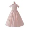 Vestido de gasa para actuación de piano de comercio exterior, vestido largo estilo francés, vestido formal para niños, vestido de princesa sin tirantes ni hombros descubiertos, vestido para niña