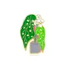 Broche Criativo de Flores em Vasos de Desenho Animado Esmalte Liga Emblema de Metal Estilo Pastoral Broche de Folha de Planta Verde