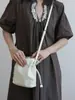 Bolso de Mujer 2026 Nuevo Bolso Cubo con Cordón, Bolso de Hombro Único Cruzado, Bolso de Mujer de Cuero Genuino de Nicho, Bolso de la Suerte Simple, Versátil