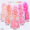 Juego de 12 lentejuelas con purpurina y polvo láser degradado para decoración de uñas con diseño de explosiones transfronterizas en color rosa