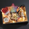 Luz de Botão Caixa Quadrada Pequena Luz Decorativa de Natal Flor Bolo Caixa de Presente Luz Piscante Fio de Cobre LED Cordão de Luz Atacado