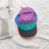 Estilo Coreano Personalidad de Nicho Colorido Cinco Paneles Bloque de Color Visera Plana Secado Rápido Protección Solar Gorra Tipo Pato para Hombres y Mujeres Elegante Ropa Urbana Gorra de Béisbol