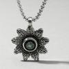 Collar de brújula de girasol europea y americana transfronteriza de acero inoxidable, brújula de diablo personalizada, accesorios para actividades al aire libre, cadena
