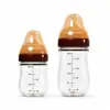 Biberón de Vidrio para Bebé de 160 ml Recién Nacido Infantil Diámetro Ancho Anticólico Biberón Antiahogo para Bebés Mayores de 6 Meses