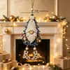 Nuevas Decoraciones Navideñas Transfronterizas Colgantes Pequeños de Madera Pintada Árbol de Navidad Hombre Viejo Sin Rostro Rudolph Adornos Navideños