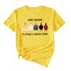 Camiseta de manga corta con cuello redondo para mujer, estilo europeo y americano, de Amazon Wish Independent Station, verano, crío pollos