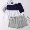 Calzoncillos tipo bóxer de algodón puro para hombre, Talla grande para adulto, Calzoncillos tipo bóxer cómodos, Calzoncillos tipo bóxer simples de cintura media para jóvenes