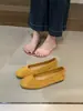 Zapatos planos de gamuza estilo coreano LUDAKE, versátiles, con lazo, para mujer, de corte bajo, suela suave, estilo abuela